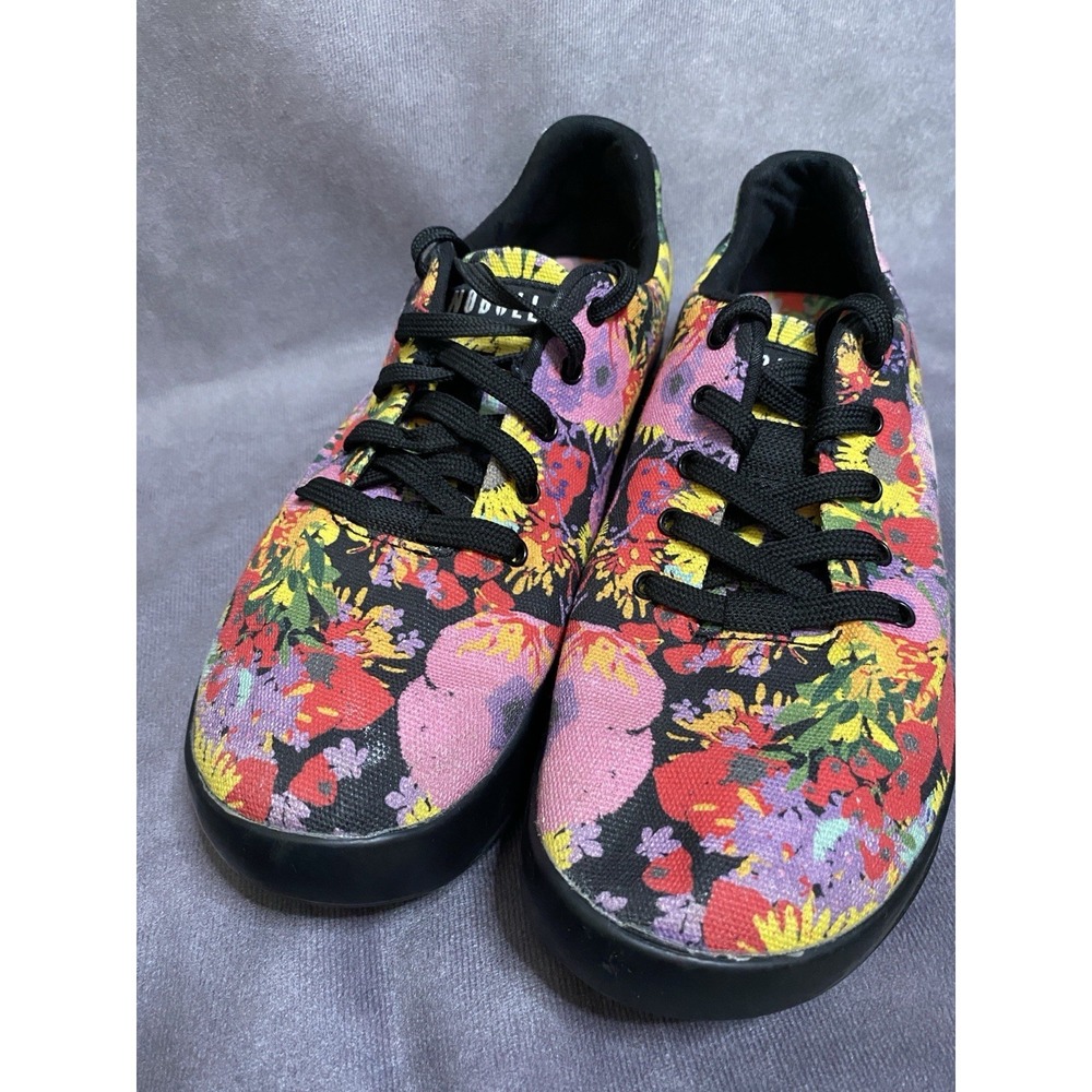 Nobull Floral Canvas Trainer W 7.5 M 6 Purple Black Running Shoes Sneakers